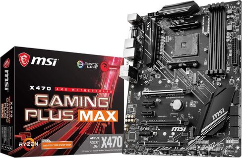 MSI لوحة ام للالعاب AMD X470 رايزن الجيل الثاني والثالث AM4 DDR4 DVI HDMI بطاقة رسومات مدمجة CFX ATX (X470 جيمنج بلس ماكس) in Saudi Arabia