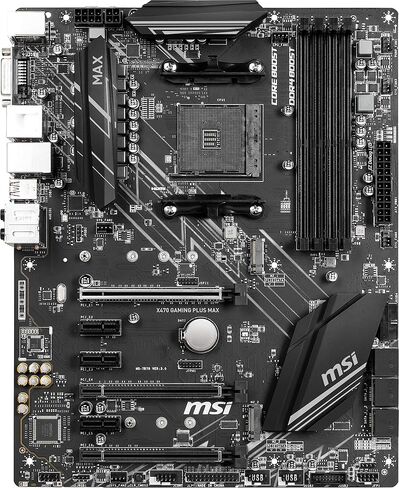 MSI لوحة ام للالعاب AMD X470 رايزن الجيل الثاني والثالث AM4 DDR4 DVI HDMI بطاقة رسومات مدمجة CFX ATX (X470 جيمنج بلس ماكس) in Saudi Arabia