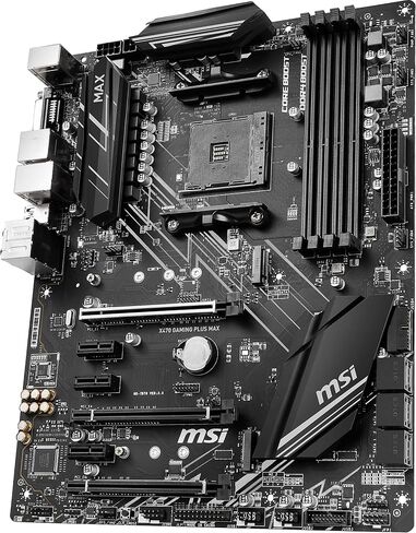MSI لوحة ام للالعاب AMD X470 رايزن الجيل الثاني والثالث AM4 DDR4 DVI HDMI بطاقة رسومات مدمجة CFX ATX (X470 جيمنج بلس ماكس) in Saudi Arabia