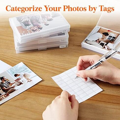 صندوق تخزين الصور Lifewit مقاس 4 × 6 بوصات، حافظة صور داخلية 18، ​​تخزين صناديق صور شفافة، منظم صور بلاستيكي للبذور والبطاقات والحرف اليدوية والملصقات مع ملصق ورقة واحدة، عبوتان in Kuwait