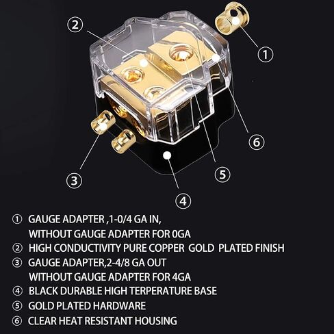 magic source 1pcs Power Distribution Block 0/2/4 Gauge in 4/8 Gauge Out 2-Way Amp Copper Ground Block Distribution for Car Audio Splitter in Saudi Arabia