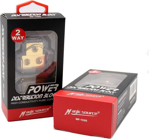 magic source 1pcs Power Distribution Block 0/2/4 Gauge in 4/8 Gauge Out 2-Way Amp Copper Ground Block Distribution for Car Audio Splitter in Saudi Arabia