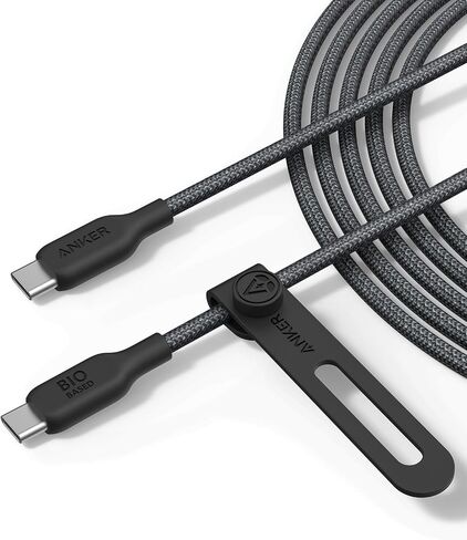 Anker USB C Cable, 240W Type C Fast Charging, USB 2.0(10 ft, Phantom Black) | Bio-Braided Cord for iPhone 17 Series, MacBook Pro 2020, iPad Pro, and More in Kuwait
