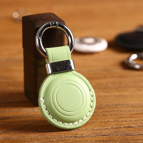 Genuine Leather Keychain Holder Compatible with Airtag 2nd & 1st Gen, Secure for Air Tag Keychain Holder Case Cover Key Chain Ring Accessories - Brown V1.0 in Kuwait