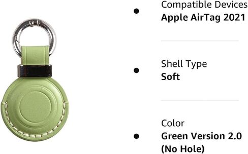 Genuine Leather Keychain Holder Compatible with Airtag 2nd & 1st Gen, Secure for Air Tag Keychain Holder Case Cover Key Chain Ring Accessories - Brown V1.0 in Kuwait