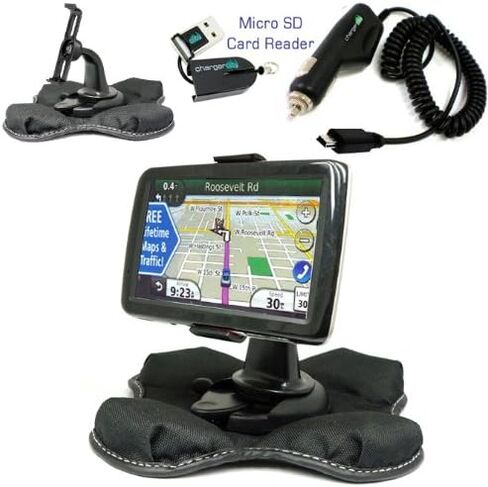 hargercity Beanbag Friction Mount Kit for Garmin Nuvi 1450 1450T 1470 1470T 1490 1490T GPS Bracket Cradle, Car Charger Vehicle Power Cable & Portable Gar-min Dashboard Friction Mount in Saudi Arabia