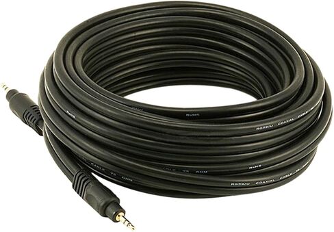 Monoprice Premium 3.5mm Male to 3.5mm Male Stereo Audio Cable - 22AWG, Gold Plated, 50 Feet, Black in Saudi Arabia