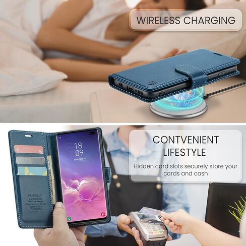 FLIPALM Wallet Case for Samsung Galaxy S10+/S10 Plus 6.4", Purple in Saudi Arabia