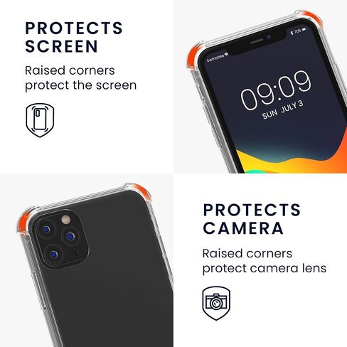 kwmobile Crossbody Case Compatible with Apple iPhone 11 Pro Case - Clear TPU Phone Cover w/Lanyard Cord Strap - Transparent/Black in Saudi Arabia