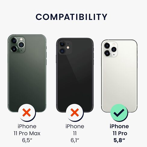 kwmobile Crossbody Case Compatible with Apple iPhone 11 Pro Case - Clear TPU Phone Cover w/Lanyard Cord Strap - Transparent/Black in Saudi Arabia