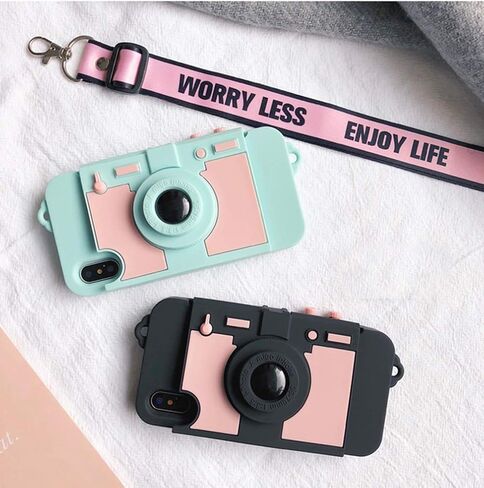 حافظة محفظة UnnFiko متوافقة مع هاتف iPhone XR، تصميم لطيف للكاميرا، غطاء حامل لبطاقة المحفظة مع حزام كتف طويل (أزرق، iPhone XR) in Kuwait