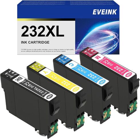 T232XL Ink Cartridge Remanufactured T232 High Capacity Black and Color Combo Ink Cartridge Replacement for Epson Expression Home XP-4200 XP-4205 Workforce WF-2930 WF-2950 Printer(4-Pack) in Saudi Arabia