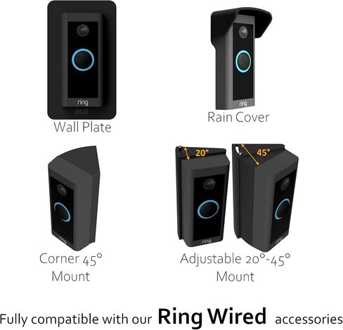 Mars Outpost Corner Mount for RingWired Corner Mounting Bracket 45 Degree Wedge Slim & Strong Mount,Black in Kuwait