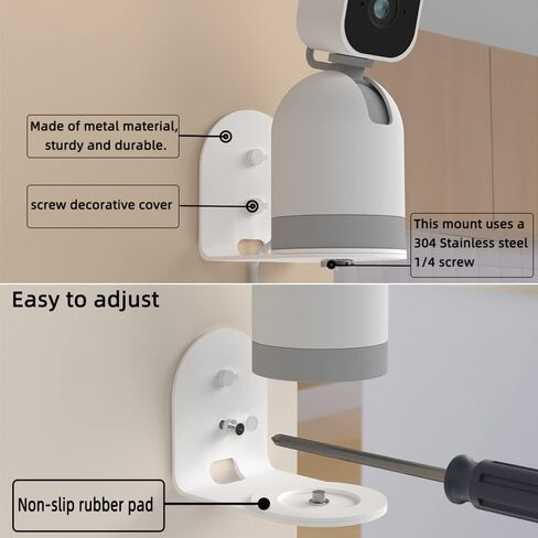 Zwolf Metal Wall Mount for Blink Mini Pan Tilt Camera(Black/Pack of 2) | Made of aluminum alloy, sturdy, durable and elegant,Provide Better Viewing Angles for Blink Mini Pan Tilt Mount in Saudi Arabia