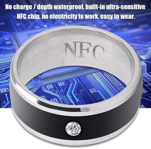 Smart Ring, No Charge and Depth Waterproof Universal Wear Smart Ring, Magic Wearable Device Universal Ring for Mobile Phone, NFC Smart Rings(size9) in Saudi Arabia