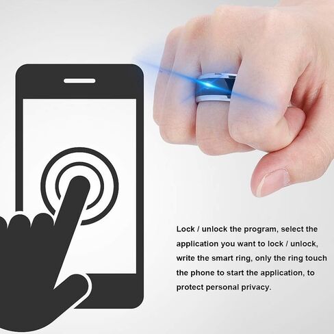Smart Ring, No Charge and Depth Waterproof Universal Wear Smart Ring, Magic Wearable Device Universal Ring for Mobile Phone, NFC Smart Rings(size9) in Saudi Arabia