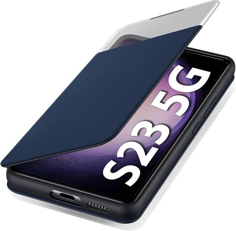 حافظة Fangroney لهاتف Galaxy S23 S-View FILP [رؤية واضحة] لهاتف S23 حافظة بغطاء قلاب لهاتف Galaxy S23 حافظة هاتف واقية حافظة جلدية نافذة شفافة لهاتف S23 5G حافظة رفيعة in Kuwait