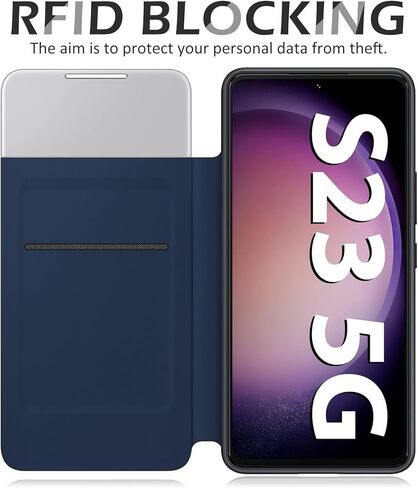 حافظة Fangroney لهاتف Galaxy S23 S-View FILP [رؤية واضحة] لهاتف S23 حافظة بغطاء قلاب لهاتف Galaxy S23 حافظة هاتف واقية حافظة جلدية نافذة شفافة لهاتف S23 5G حافظة رفيعة in Kuwait