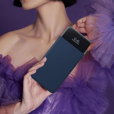 حافظة Fangroney لهاتف Galaxy S23 S-View FILP [رؤية واضحة] لهاتف S23 حافظة بغطاء قلاب لهاتف Galaxy S23 حافظة هاتف واقية حافظة جلدية نافذة شفافة لهاتف S23 5G حافظة رفيعة in Kuwait