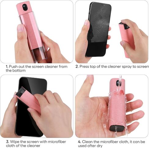 Fingerprint Proof Screen Cleaner,3 in 1Touchscreen Mist Cleaner Spray Wipe Cleaner,Safe for All Phones, Computer, Laptop, Tablet and Car Screen (Grey Tiffany Blue) in Saudi Arabia