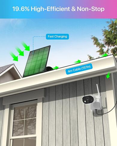 مزود طاقة اللوحة الشمسية ZOSI فقط لكاميرا ZOSI Security الخالية من الأسلاك القابلة لإعادة الشحن والتي تعمل بالبطارية C1pro & C306pro، مقاومة للماء IP66 مع دعامة تثبيت قابلة للتعديل 360 درجة، شحن بدون توقف in Kuwait