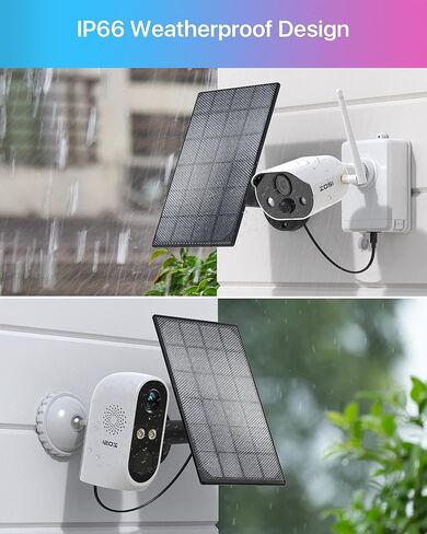 مزود طاقة اللوحة الشمسية ZOSI فقط لكاميرا ZOSI Security الخالية من الأسلاك القابلة لإعادة الشحن والتي تعمل بالبطارية C1pro & C306pro، مقاومة للماء IP66 مع دعامة تثبيت قابلة للتعديل 360 درجة، شحن بدون توقف in Kuwait