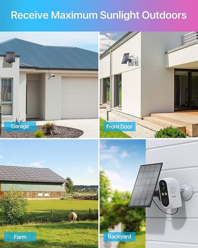 مزود طاقة اللوحة الشمسية ZOSI فقط لكاميرا ZOSI Security الخالية من الأسلاك القابلة لإعادة الشحن والتي تعمل بالبطارية C1pro & C306pro، مقاومة للماء IP66 مع دعامة تثبيت قابلة للتعديل 360 درجة، شحن بدون توقف in Kuwait