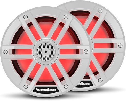 Rockford Fosgate M1-65 Color Optix 6.5" 2-Way Coaxial Multicolor LED Lighted Marine Speakers - White (Pair) in Saudi Arabia