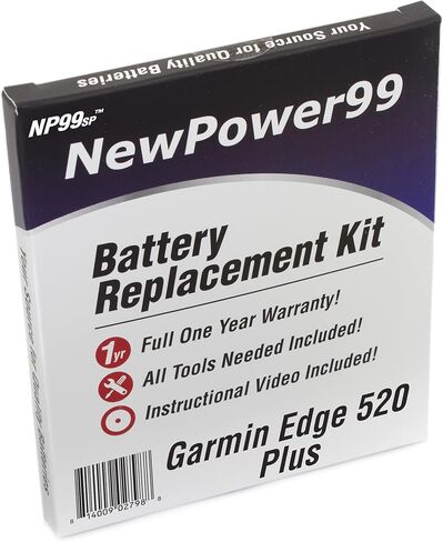 مجموعة استبدال البطارية NewPower99 لجهاز Garmin Edge 520 Plus مع فيديو التثبيت والأدوات وبطارية طويلة العمر in Saudi Arabia