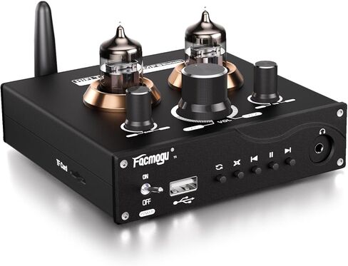 Facmogu T5 6J3 مضخم صوت بلوتوث بأنبوب فراغ، مكبر صوت استيريو صغير هاي فاي مع تحكم في نغمة ثلاثة أضعاف وباس، مضخم صوت أنبوبي HiFi Preamp لمضخم المسرح المنزلي مع محول طاقة DC12V in Kuwait