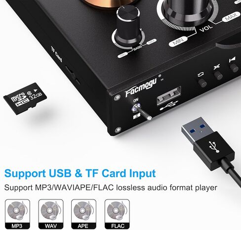 Facmogu T5 6J3 مضخم صوت بلوتوث بأنبوب فراغ، مكبر صوت استيريو صغير هاي فاي مع تحكم في نغمة ثلاثة أضعاف وباس، مضخم صوت أنبوبي HiFi Preamp لمضخم المسرح المنزلي مع محول طاقة DC12V in Kuwait