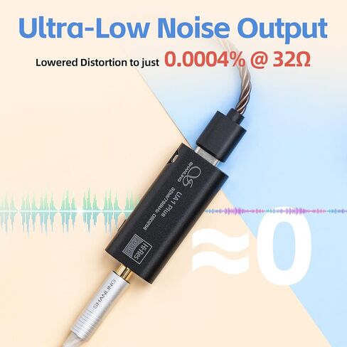 مكبر صوت سماعة الرأس SHANLING UA1 Plus، USB DAC/AMP، مزدوج 43131 DAC، شريحة استقبال USB CT701، يدعم ما يصل إلى 768 كيلو هرتز/32 بت، DSD256، 80 ميجا واط @ 32 أوم، التحكم في تطبيق Android (أسود) in Kuwait