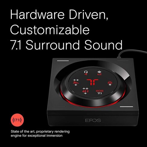 EPOS GSX 1000 الإصدار الثاني مضخم صوت Dac Amp / بطاقة صوت USB خارجية مع صوت محيطي 7.1 ونغمة جانبية وDAC للألعاب وEQ & EPOS Audio H6PRO سماعة ألعاب صوتية مغلقة in Kuwait