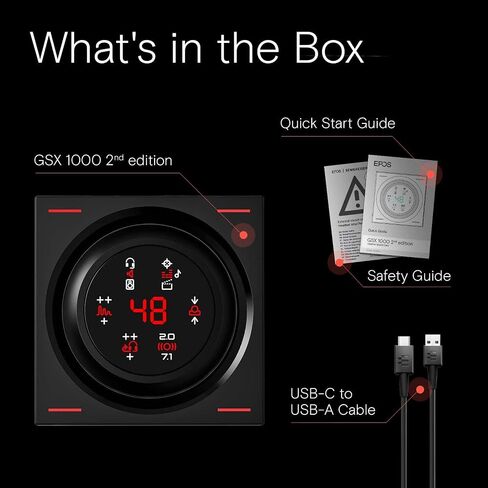 EPOS GSX 1000 الإصدار الثاني مضخم صوت Dac Amp / بطاقة صوت USB خارجية مع صوت محيطي 7.1 ونغمة جانبية وDAC للألعاب وEQ & EPOS Audio H6PRO سماعة ألعاب صوتية مغلقة in Kuwait