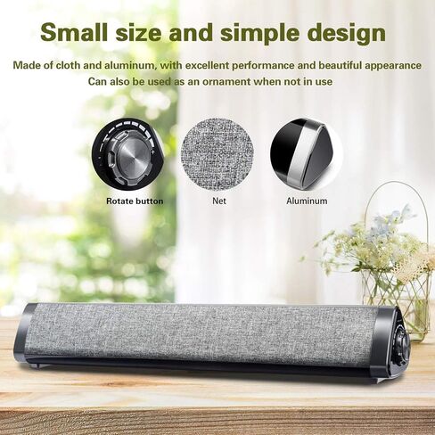TOPROAD Soundbar, Sound Bar with Built-in Mic and Bluetooth, Wired and Wireless Speaker for TV/PC/Phones/Tablets with Remote Control in Saudi Arabia