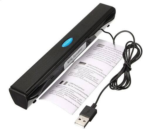 يوكي كوكو مكبر صوت للكمبيوتر الشخصي لمكبرات الصوت للتلفزيون والكمبيوتر بمنفذ USB، شريط صوت محيطي للتلفزيون، مكبر صوت ستيريو صغير بلون اسود in Kuwait