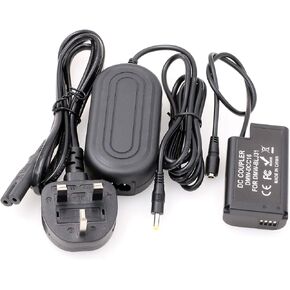Dummy Battery DMW-DCC8 DC Coupler and AC Power Adapter for DMW-BLC12 PANASONIC LUMIX GH2 G5 G6 G7 FZ300 DSLR Camera (DMW-DCC8+Adapter) in Saudi Arabia