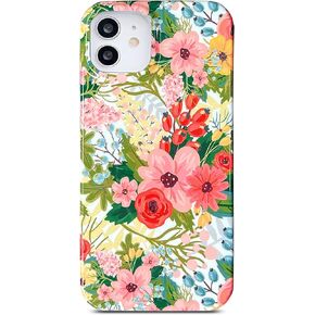 J.west Floral iPhone 11 Case 6.1", Soft TPU Flower Pattern Design, Shockproof Bumper for Women & Girls Blue in Saudi Arabia