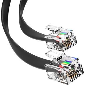 G-PLUG 3FT RJ11 Cable Phone Cord for Landline Phones, Telephone Cord RJ11 to RJ11 6P4C Phone Line Cable for Modem, Fax & Telephone Line, Black in Saudi Arabia