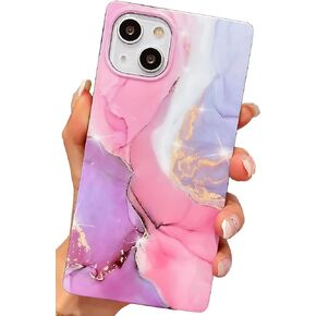 جراب KERZZIL لطيف لؤلؤي ملون متوافق مع iPhone 13 Pro Max Square Edge، غطاء حماية من السيليكون الناعم الشفاف والأنيق من مادة TPU (عباد الشمس)