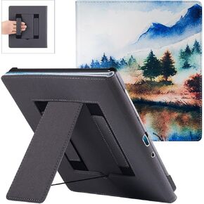 BOZHUORUI Stand Case for Kindle Scribe (10.2 inch 2022 Release) - [Built in Pen Holder] Premium PU Leather Bookcover with Double Hand Strap and Auto Sleep/Wake (Brown)