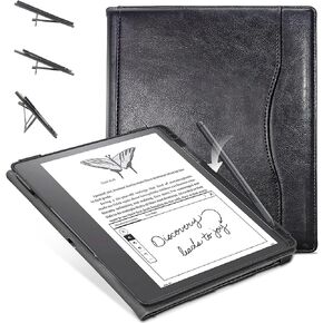 E NET-CASE Case for Kindle Scribe, Multi-Viewing 360 Degree Rotating Cover for Kindle Scribe 10.2 inch with Stand, Auto Sleep/Wake with Pen Holder, (Black)