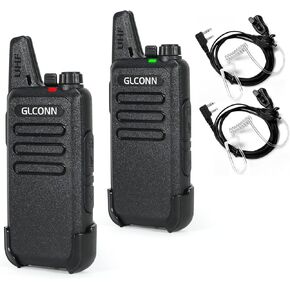 أجهزة اتصال لاسلكية للبالغين - أجهزة راديو GLCONN بدون استخدام اليدين ثنائية الاتجاه مع سماعة أذن - أجهزة راديو محمولة ثنائية الاتجاه طويلة المدى قابلة لإعادة الشحن لمتجر الفندق والصيد الحكومي التجاري (عبوتان) in Kuwait