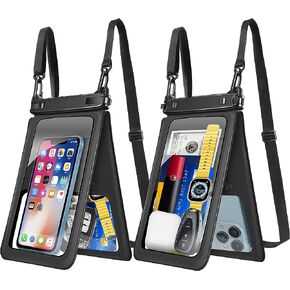 حقيبة هاتف مقاومة للماء من تاكيو، حقيبة هاتف مزدوجة مقاومة للماء ذات مساحة كبيرة وواقي تحت الماء، حقيبة جافة مع حبل حول الجسم يناسب هاتف خلوي يصل إلى 9.8 بوصة لقضاء عطلة على الشاطئ والسباحة، عبوة من قطعتين in Kuwait