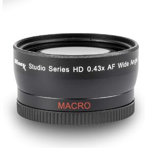 0.43x Wide Angle Anti-Reflection with Macro Lens for High Definition Video Recording Attaches to Any Canon Nikon Panasonic Sony DSLR Camcorder Lens (52mm) in Kuwait