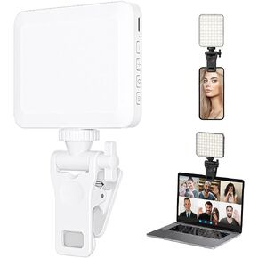 XINBAOHONG Rechargeable Selfie Light, Clip Fill Light for Phone Laptop Tablet Portable Light for Video Conference Live Streaming Zoom Call Makeup Picture (White) in Saudi Arabia
