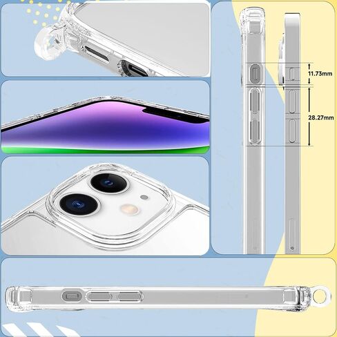 Crossbody Case for iPhone SE 2022 Clear Case iPhone SE 2020/7/8/6/6s Soft Slim Transparent TPU+ Hard PC Anti-Yellowing Shockproof Protective Phone Cover with Adjustable Lanyard Strap Black in Kuwait