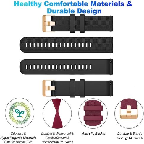 DJDLFA Classic Replacement Wristbands For Garmin Vivoactive 3 4 3t HR/Venu 2/Forerunner 245 645 20 22MM Silicone Watch Band smart Strap (Color : E, Size : 20mm) in Saudi Arabia