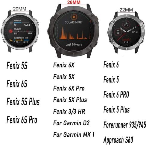 DJDLFA 26 22mm Nylon Watchband For Garmin Fenix 6 6X Pro 5X 5S Plus Forerunner 935 945 GPS S60 S62 Strap Adjustable Accessory Wristband (Color : B, Size : For D2 Bravo) in Saudi Arabia