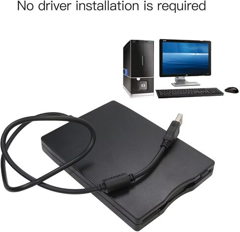 محرك أقراص مرن خارجي Qblahip فائق النحافة وخفيف الوزن 3.5 بوصة USB 2.0 بسعة 1.44 ميجابايت لأجهزة الكمبيوتر المحمول Win 7/8/10 Mac in Kuwait